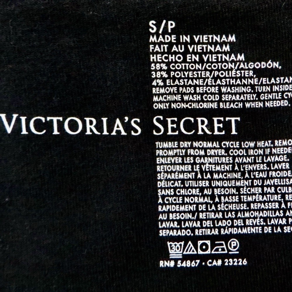 NEW! Victoria's Secret Tank Dress Built in Bra Black SZ S - Picture 7 of 7